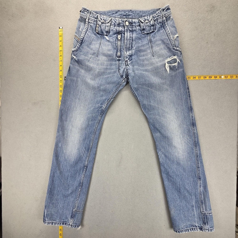 Diesel Jeans Mens 33x33 Blue Padita Light Wash Flap Pockets 008JK